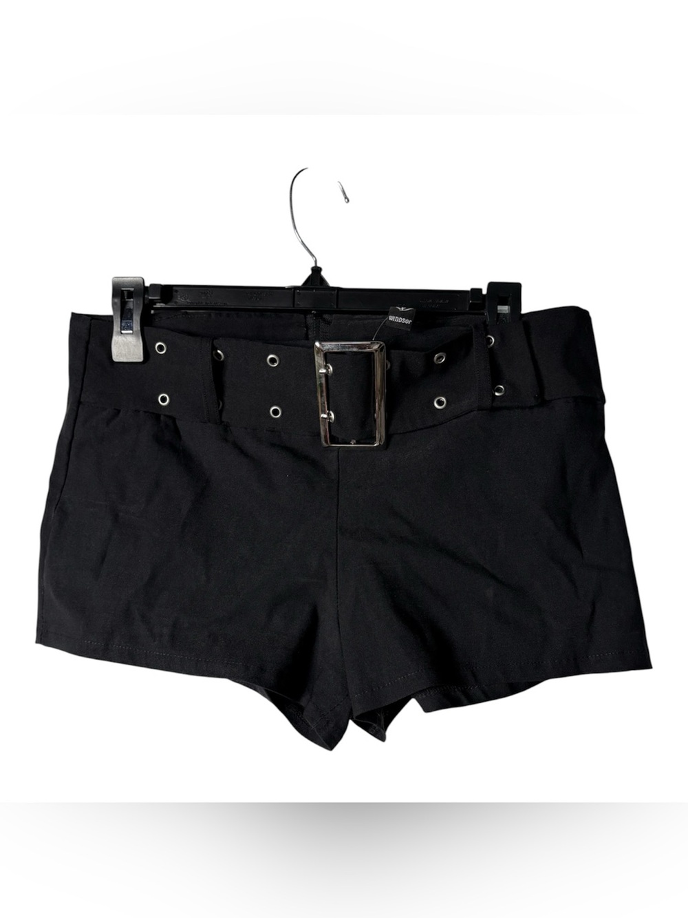 Black High-Waist Belted Women’s Shorts
